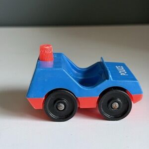 Fisher Price Little People vintage police car blue good condition Toy‎ T76